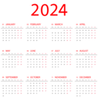 2024 Calendar PNG Transparent Clipart