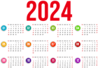 2024 Calendar US Transparent PNG Image