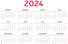 2024 EU Calendar Transparent Clipart