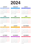 2024 EU Colorful Calendar Transparent Clipart