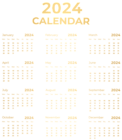 2024 EU Gold Calendar PNG Clipart