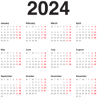 2024 EU Transparent Calendar Black PNG Image