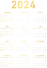 2024 Gold Calendar PNG Clipart