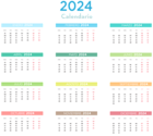 2024 Spanish Colors Calendar Transparent Clipart