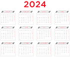 2024 US Calendar Transparent PNG Image