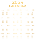 2024 US Gold Calendar PNG Clipart