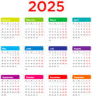 2025 EU Calendar Transparent PNG Clip Art