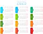 2025 EU Transparent Calendar PNG Image