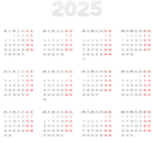 2025 Transparent EU Calendar