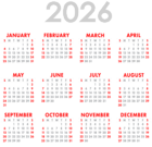 2026 Calendar Transparent Image PNG