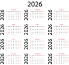 2026 Calendar Transparent PNG Image