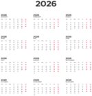 2026 EU Calendar Transparent PNG Clipart