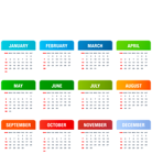 2027 Calendar Colorful Transparent PNG Image