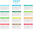 The page with this image: 2027 Calendar with Colors Clipart,is on this link