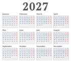 2027 Light Calendar EU