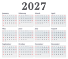 2027 Light Calendar US