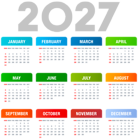 2027 Transparent Calendar PNG Clipart