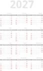 2027 US Calendar Transparent PNG Clipart