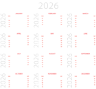 Calendar for 2026 White Transparent Clipart