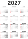 Transparent Calendar 2027