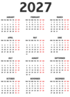 Transparent Calendar 2027 EU