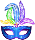 Blue Carnival Mask PNG Clip Art Image