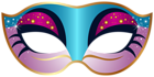 Blue and Pink Carnival Mask PNG Clip Art Image