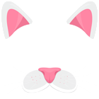 Cat White Face Mask PNG Clip Art Image