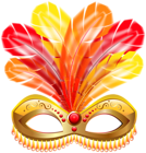 Gold Feather Carnival Mask PNG Clip Art Image