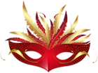 Red Carnival Mask PNG Transparent Clip Art Image