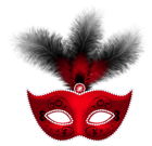 Red Feather Carnival Mask PNG Clip Art Image