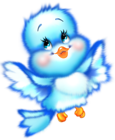 Cute Blue Bird Cartoon Free Clipart