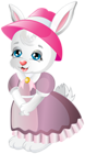Cute Bunny with Dress Cartoon PNG Image