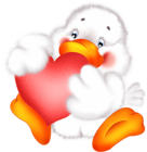 Cute Duck with Heart Cartoon Free Clipart