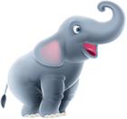Cute Elephant Cartoon PNG Clip Art Image