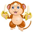 Cute Monkey with Bananas PNG Picture