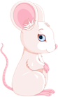 Cute Pink and White Mouse PNG Clipart Image