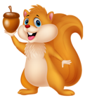 Cute Squirrel with Acorn PNG Cartoon Clipart