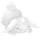 Cute White Bunny Cartoon PNG Clipart Image