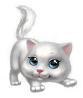 Cute White Kitten PNG Clipart Image