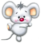 Cute White Mouse Cartoon Clipart