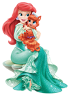 Disney Princess Ariel with Cute Kitten Transparent PNG Clip Art Image