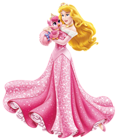 Disney Princess Aurora with Cute Bird Transparent PNG Clip Art Image