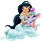 Disney Princess Jasmine with Cute Elephant Transparent PNG Clip Art Image