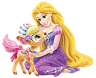 Disney Princess Rapunzel with Little Deer Transparent PNG Clip Art Image