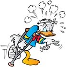 Donald Duck with Crutch Free PNG Clip Art Image