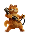 Garfield with Phone PNG Free Picture