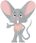 Grey Mouse Cartoon PNG Clipart