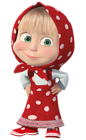 Masha with Red Dress Transparent PNG Clip Art Image