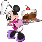 Mini Mouse with Cakes Free PNG Clip Art Image
